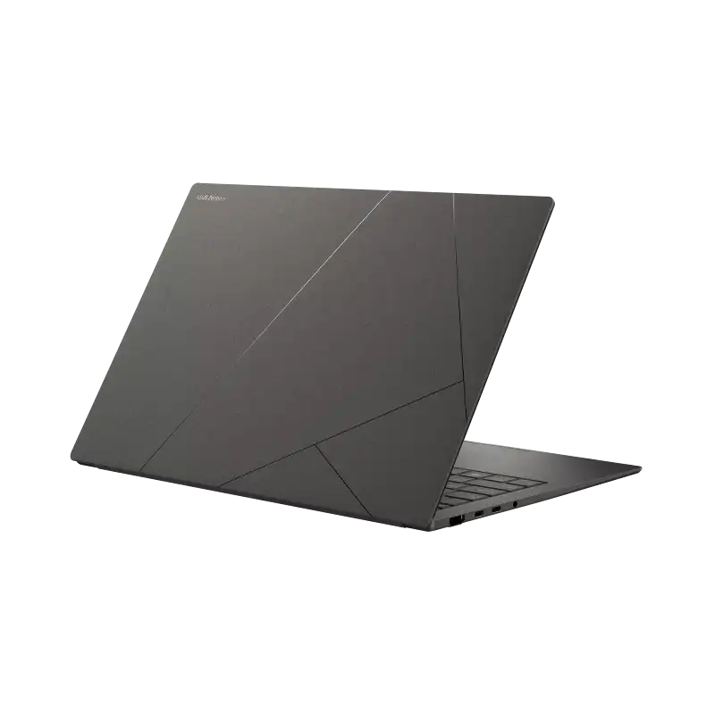 ASUS ZenBook 14 OLED UX5406AA laptop in Antrim Gray with Intel Core Ultra 9, 16GB RAM, 512GB SSD, and touchscreen.