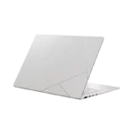 White ASUS Zenbook 14 OLED UX5406AA-SU463WS laptop with geometric lid design.