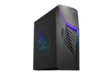 ASUS ROG Strix G13CHR-71470F004WS gaming desktop with RGB lighting and side panel.