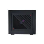 ASUS ROG Strix G22CH-71470F004WS compact black gaming desktop with RGB lighting.