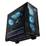 ASUS ROG Tower G700TF gaming desktop with RTX 5080 and blue LED fans.