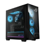 ASUS ROG Tower G700TF-09285K047WS gaming desktop with Intel Core Ultra 9, 32GB DDR5 RAM, RTX 5080, and 2TB SSD.