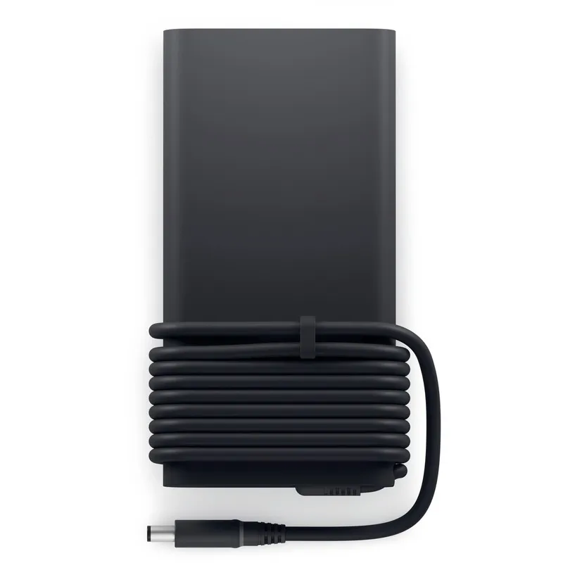 Black Dell 280W laptop power adapter with a 7.4mm barrel connector and integrated cable management from YourShoppy.com.