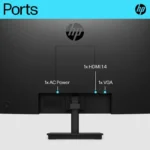 HP V24v G5 FHD Monitor rear ports: 1x AC Power, 1x HDMI 1.4, 1x VGA