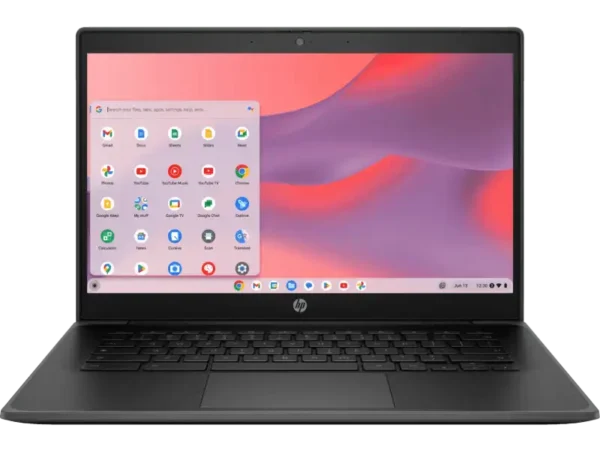 HP Fortis 35.6 cm (14) G10 Chromebook in black with 8 GB RAM, running ChromeOS.