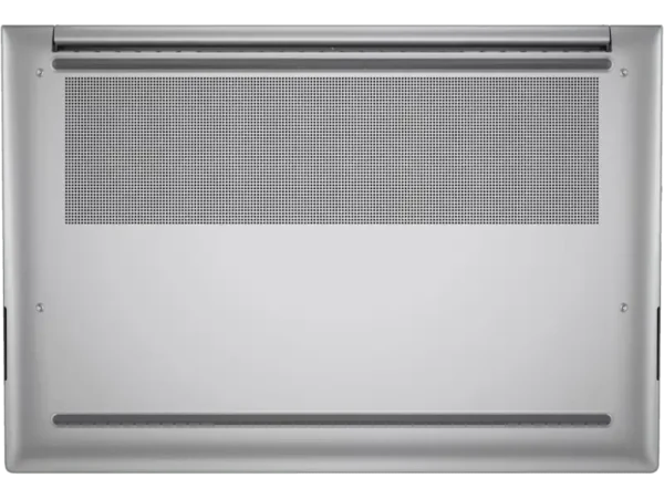 HP ZBook Studio G10 silver laptop bottom view with ventilation grille and speaker grille.
