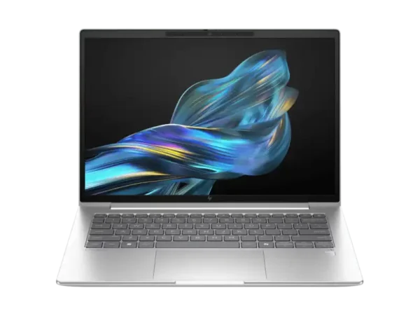 HP EliteBook 6 G1q 14" notebook in silver with a vibrant display and full keyboard.