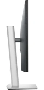Dell P3225QE 32-inch 4K USB-C hub monitor side profile with silver stand.