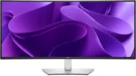 Dell P3425WE 34-inch WQHD IPS USB-C hub monitor with a purple abstract wallpaper.