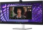Dell Pro 34 Plus P3424WEB video conferencing monitor with built-in webcam and 34-inch WQHD IPS display.
