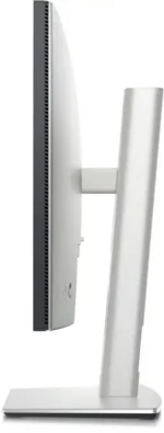 Dell UltraSharp 24 USB-C Hub Monitor U2424HE side view, featuring a slim profile and silver stand.