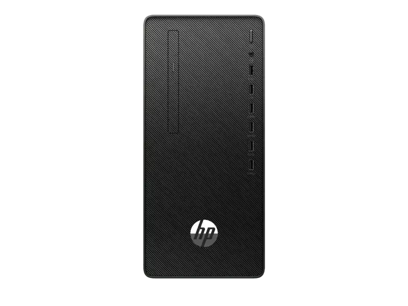 HP 285 Pro G8 Microtower Desktop PC with textured front panel and HP logo.