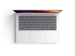 HP EliteBook 8 G2i 14 notebook AI PC in silver with a top-down view of the keyboard and screen.
