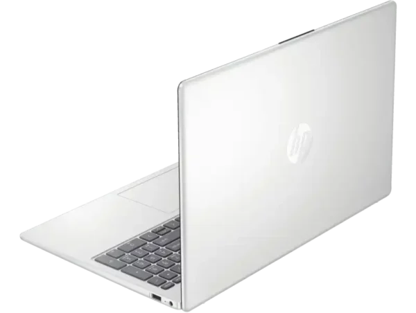 Silver HP 15-fd0262TU laptop with 15.6-inch screen and HP logo.
