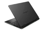 HP OMEN 16 gaming laptop in shadow black with green keyboard accents and OMEN logo.