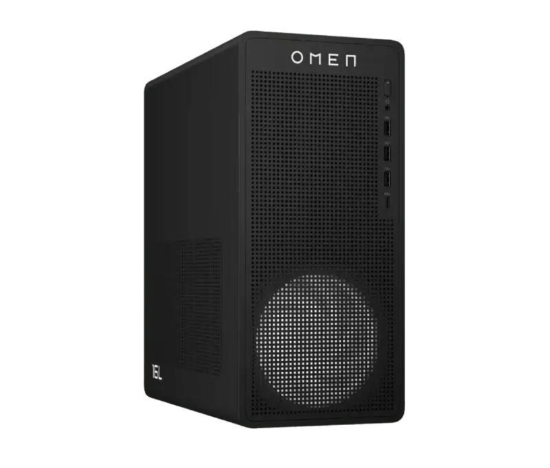 HP OMEN 16L gaming desktop PC with Intel Core i5, 16GB RAM, 1TB SSD, and RTX 3050 graphics.