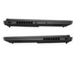 HP OMEN gaming laptop side view showing ports and vents on a black chassis.