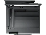 Top view of HP OfficeJet Pro 9130 All-in-One printer with scanner lid open.