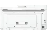 HP OfficeJet Pro 9720 wide format printer back view with ports and paper output tray.