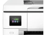 HP OfficeJet Pro 9720 printer touchscreen showing Scan, Print, Copy, and Jobs options.