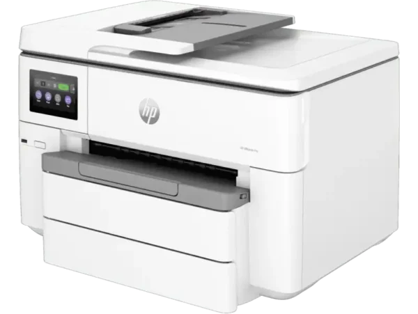 HP OfficeJet Pro 9730 wide format A3 inkjet printer with color touchscreen and USB interface.