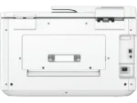 HP OfficeJet Pro 9730 rear view showing ports and paper output tray.