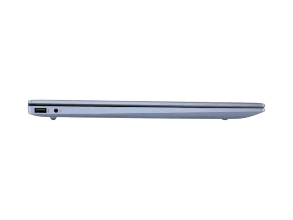 HP OmniBook 5 laptop side view with USB and audio ports.