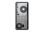 Back panel of HP Pro Tower 280 G9 PCI desktop PC showing ports and fans.
