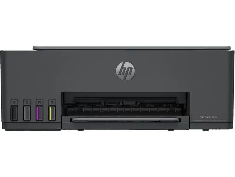HP Smart Tank 584 All-in-One color inkjet printer with visible ink tanks and HP logo.