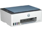 HP Smart Tank 585 All-in-One color inkjet printer with USB interface and LED indicators.