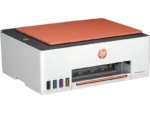HP Smart Tank 589 All-in-One color inkjet printer with HP logo and ink cartridges.