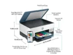 HP Smart Tank 675 Wi-Fi printer with print, scan, copy, dual-band Wi-Fi, and duplex printing.