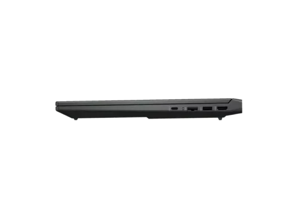 HP Victus 15-fa2495TX laptop side view showing USB ports and HDMI.