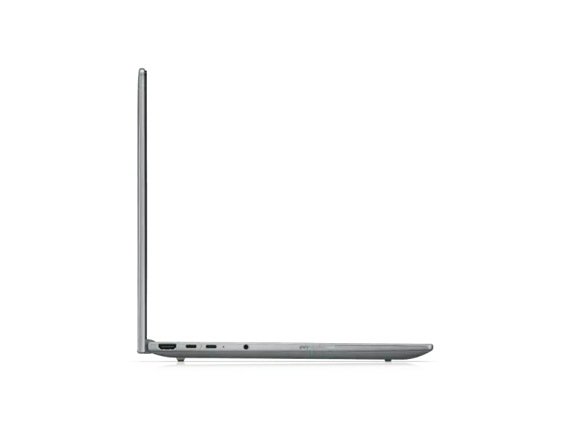 Side view of a silver HP ZBook 8 G1i mobile workstation laptop with ports visible.