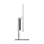 Side view of a white Lenovo IdeaCentre AIO 27IRH9 F0HM00PNIN desktop with a silver stand and ports.