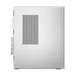 Side view of the Lenovo IdeaCentre Tower 08IRH9 – 90XW0055IN desktop featuring a silver chassis and side panel ventilation.