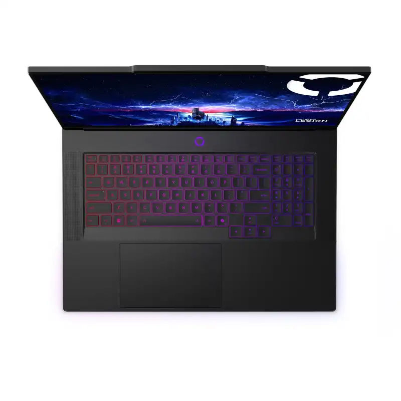 Lenovo Legion 9 18IAX10-83EY0060IN laptop with RGB keyboard and futuristic wallpaper.