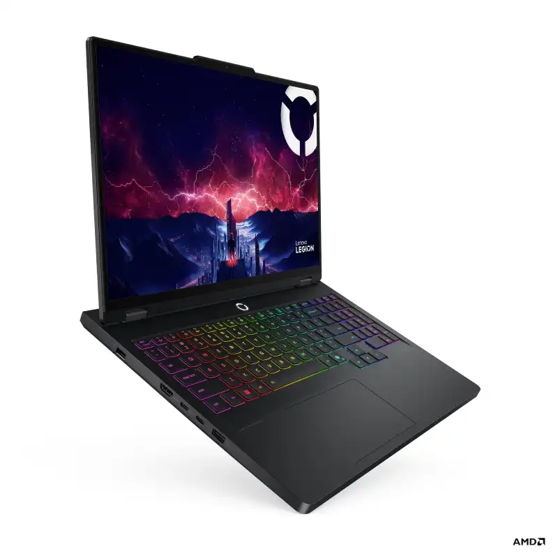 Lenovo Legion Pro 5 16AFR10-83F2004CIN laptop with RGB keyboard and gaming wallpaper.