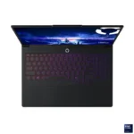 Lenovo Legion Pro 7 laptop with Intel Core Ultra 9, RTX 5080, 16-inch OLED display, and RGB keyboard.