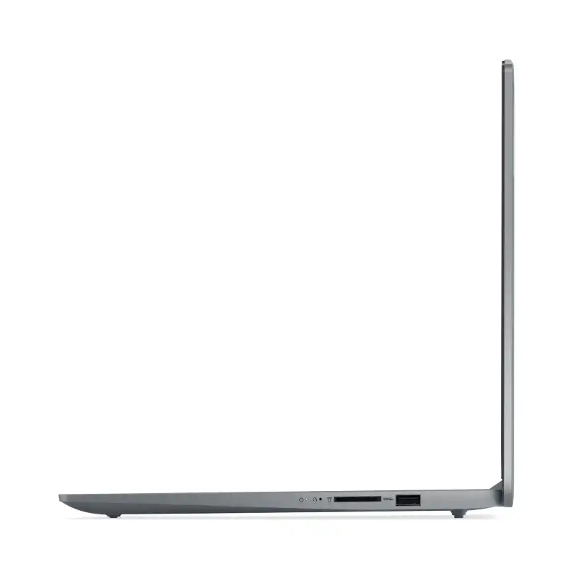 Lenovo IdeaPad Slim 3 15IRU8 laptop side view showing ports.