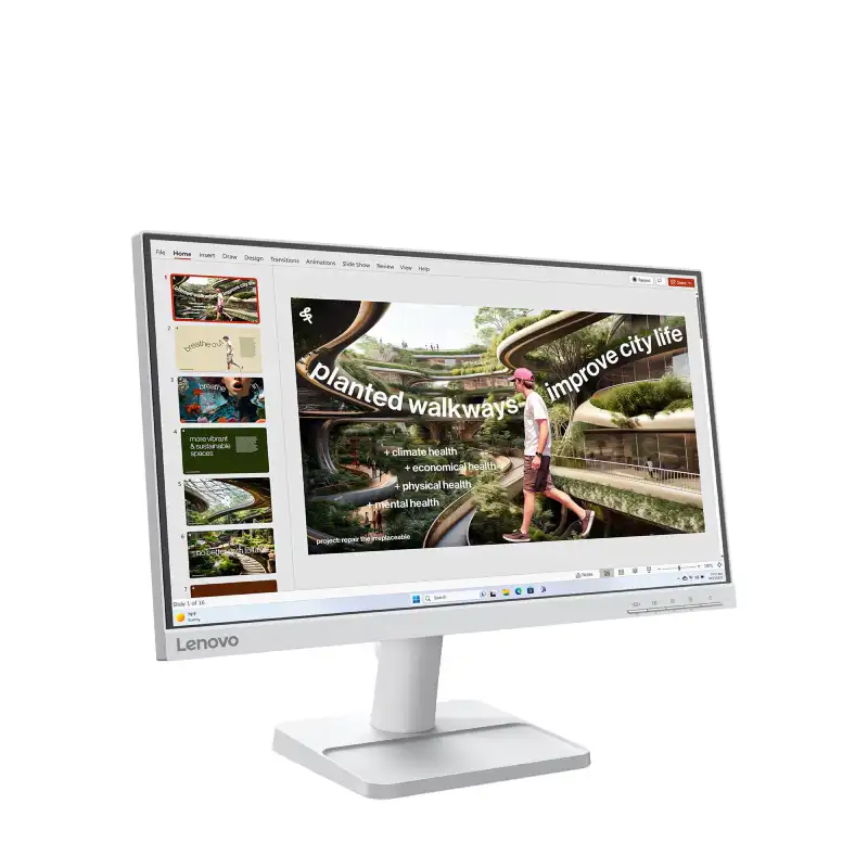 Lenovo L22-42 Monitor (68FAKAC6IN) displaying a presentation on planted walkways.