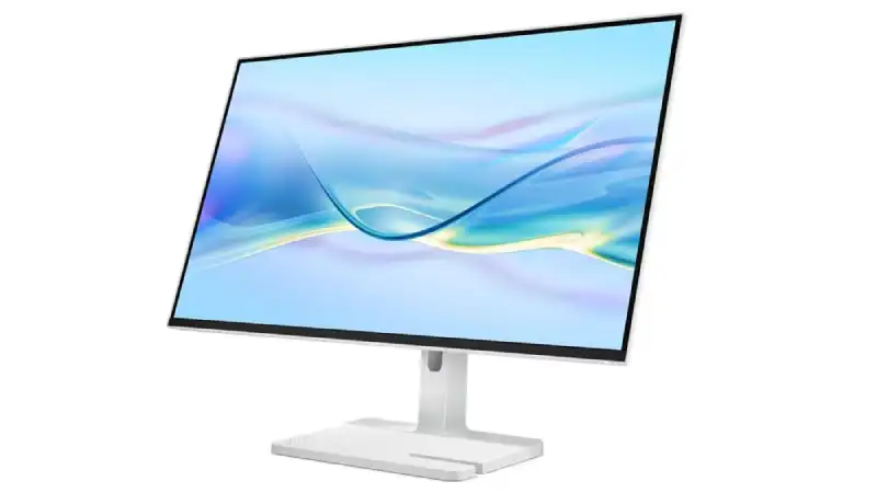 Lenovo L27h-4A 27-inch QHD IPS 100Hz monitor with a sleek white stand.