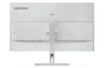 Lenovo L27h-4A monitor rear view, white finish, with stand and Lenovo logo.
