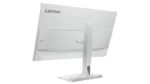 Lenovo L27h-4A monitor rear view, white, with stand.