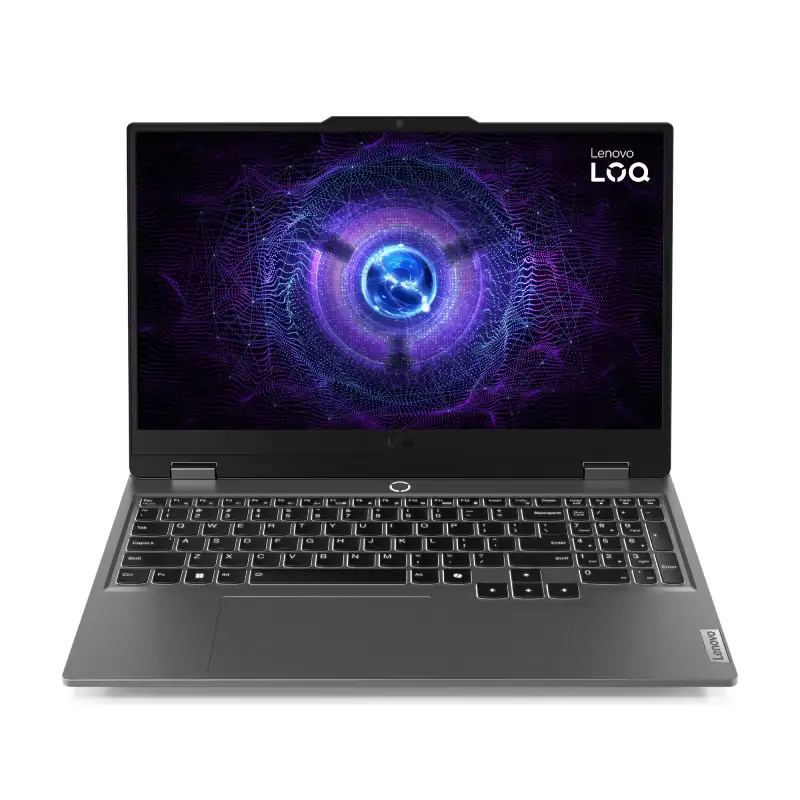 Lenovo LOQ 15IRX9-83DV01JRIN laptop with Intel Core i5, 16GB RAM, 512GB SSD, RTX 4050, and 15.6" FHD 144Hz display.