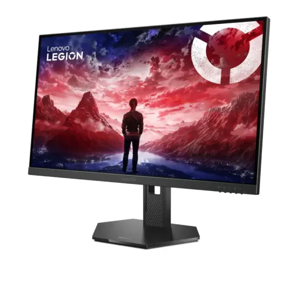 Lenovo Legion 27Q-10 QHD 240Hz IPS gaming monitor with striking mountain landscape wallpaper.