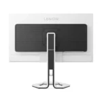 Lenovo Legion Pro 27Q-10 monitor back view with stand and ports, white and black design.