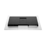 Lenovo Legion Pro 27Q-10 monitor rear ports and controls on white stand.