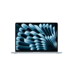 Sky blue Apple MacBook Air 13-inch M4 laptop with 10-core CPU, 10-core GPU, 16GB RAM, and 512GB SSD.