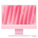 Pink Apple iMac 24-inch M4 with 10-core CPU, 10-core GPU, 24GB RAM, and 512GB SSD.